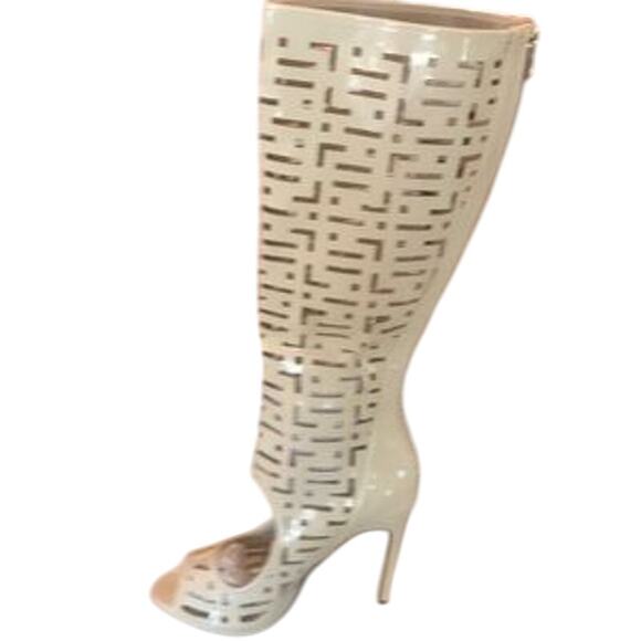 Athena Marion Beige Patent Boot 6.5 - Picture 2 of 4